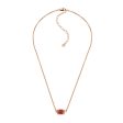 Emporio Armani Rose Gold Plated Stainless Steel Red Lacquer Pendant With Chain Hot on Sale