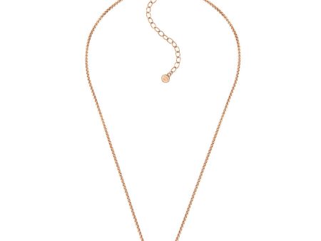 Emporio Armani Rose Gold Plated Stainless Steel Red Lacquer Pendant With Chain Hot on Sale