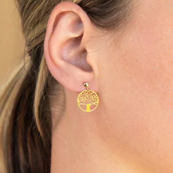 9ct Gold Filled Tree of Life Cut-Out Stud Earrings Supply