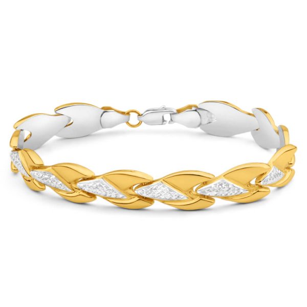 9ct Yellow Gold Silver Filled Lovely Fancy 19cm Bracelet Fashion