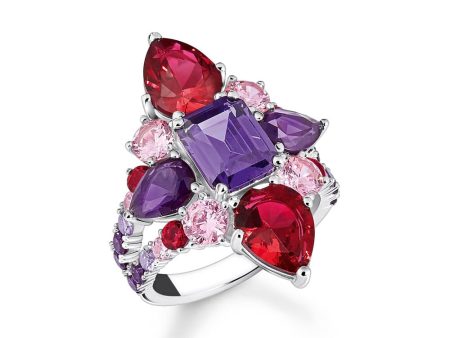 Thomas Sabo Sterling Silver Heritage Synthetic Amethyst Cocktail Ring Online now