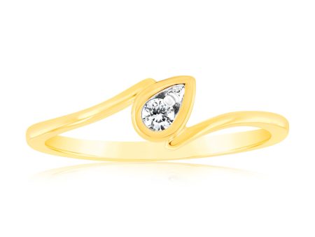 9ct Yellow Gold Luminesce Lab Grown Single Diamond Ring For Cheap