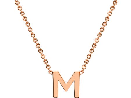 9ct Rose Gold Initial  M  Pendant On 43cm Chain Cheap