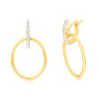 9ct Yellow Gold Silverfilled Crystal Circle Drop Earrings Hot on Sale