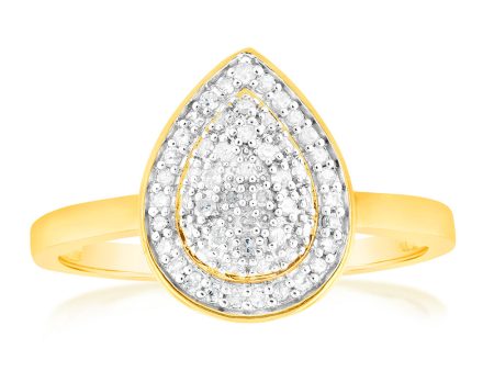 1 5Carat Pear Shaped Diamond Ring in 9ct Yellow Gold Sale