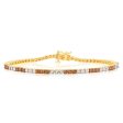 14ct Gold Plated Sterling Silver 19cm Bracelet with 1 4 Carat of White and Australian Champagne Diamonds Online Hot Sale