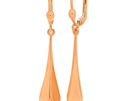 9ct Rose Gold Silver Filled Teardrop Drop Earrings For Sale