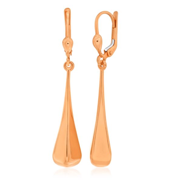 9ct Rose Gold Silver Filled Teardrop Drop Earrings For Sale