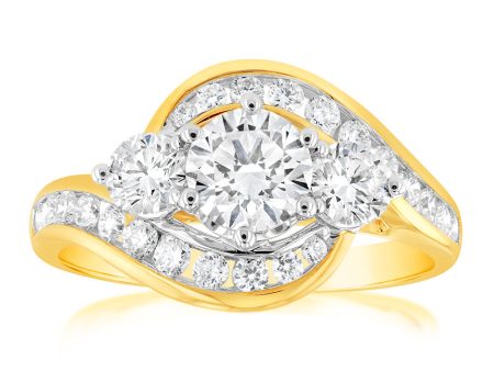 Luminesce Lab Grown 9ct Yellow Gold 1.5 Carat Diamond Ring For Cheap