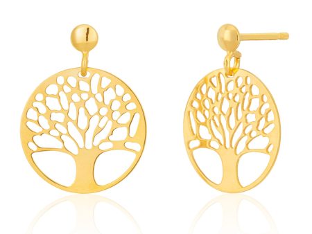 9ct Gold Filled Tree of Life Cut-Out Stud Earrings Supply