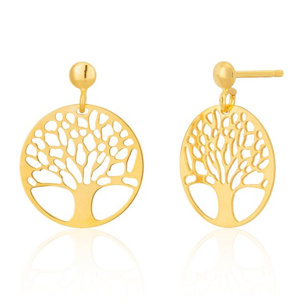 9ct Gold Filled Tree of Life Cut-Out Stud Earrings Supply