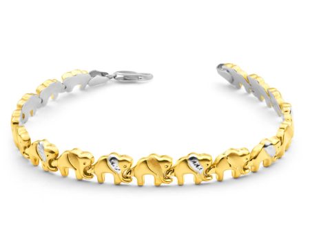 9ct Yellow Gold Silver Filled Elephant Fancy Bracelet For Discount