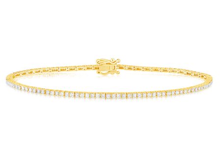 1 Carat Luminesce Lab Grown Diamond Tennis Bracelet in 9ct Yellow Gold Supply