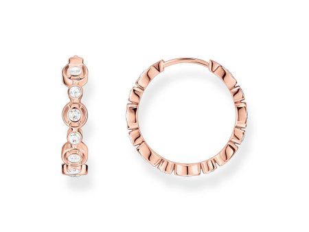 Thomas Sabo Sterling Silver Rose Gold Plated Sparkling Circles CZ Circle Earrings Online Sale