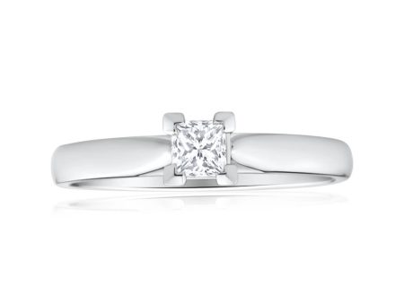 18ct White Gold Solitaire Ring With 0.3 Carat Diamond Online Sale