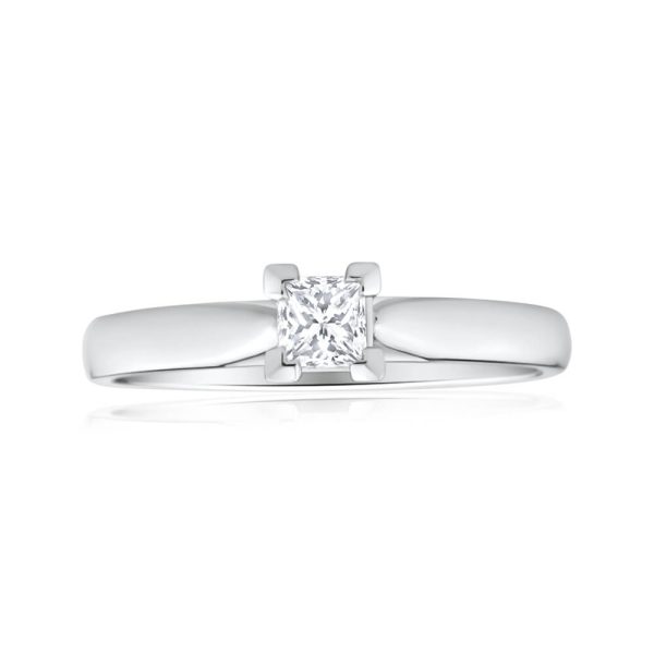 18ct White Gold Solitaire Ring With 0.3 Carat Diamond Online Sale