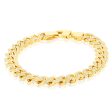 9ct Yello Gold Curb Fancy Zirconia 19cm Bracelet Online Hot Sale