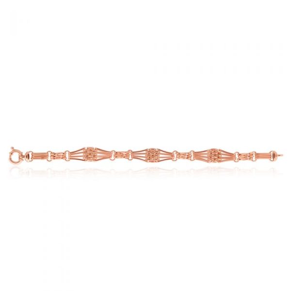 9ct Rose Gold Silver Filled Gate 21cm Ladies Bracelet For Cheap