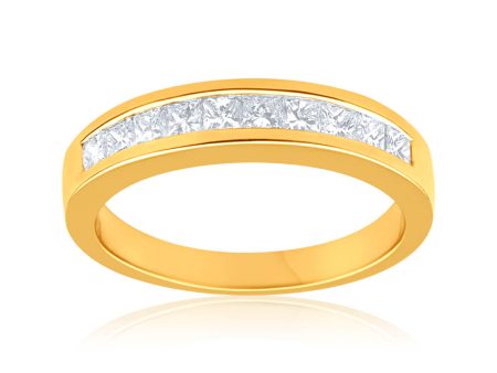 18ct Yellow Gold Ring With 0.5 Carats Of Princess Cut Diamonds Online Hot Sale