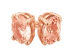 9ct Rose Gold Oval 6MM x 4MM Morganite Stud Earrings on Sale