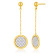 9ct Yellow Gold Silver Filled Stardust Dangling Circle Drop Earrings on Sale