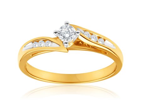 18ct Yellow Gold  Montana  Ring With 0.25 Carats Of Diamonds Hot on Sale