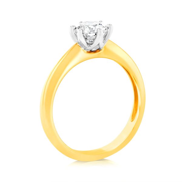 18ct 0.70 Carat Diamond Solitaire Ring with 6 Claw Knife Edge Setting Discount