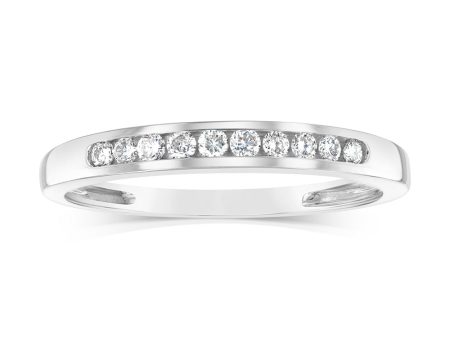 9ct White Gold 0.15 Carat Diamond Eternity Ring with 10 Brilliant Cut Diamonds on Sale