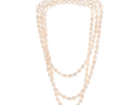 8-9mm White Rice Pearl 162.5cm Long Necklace Online Sale