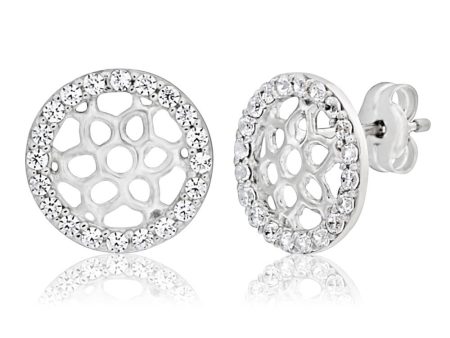 9ct White Gold Elegant  Cubic Zirconia Stud Earrings Sale