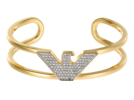 Emporio Armani Gold Plated Brass Fashion Cuff Bangle Online Hot Sale