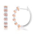 9ct  White and Rose Gold  0.40 Carat Diamond Hoop Earrings With Pink Argyle Diamonds Cheap