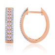 9ct  White and Rose Gold 1 2 Carat Diamond Hoop Earrings With Pink Argyle Diamonds Supply