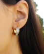 9ct Yellow Gold Silver Filled Stardust Hoop Earrings Hot on Sale