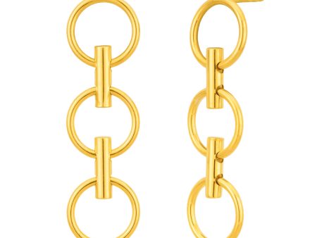 9ct Yellow Gold Silver Filled fancy Drop Earrings Online Hot Sale