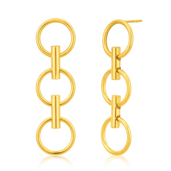 9ct Yellow Gold Silver Filled fancy Drop Earrings Online Hot Sale