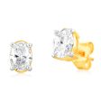 Luminesce Lab Grown Oval Cut 1 Carat Diamond Stud Earrings in 14ct Yellow Gold Cheap