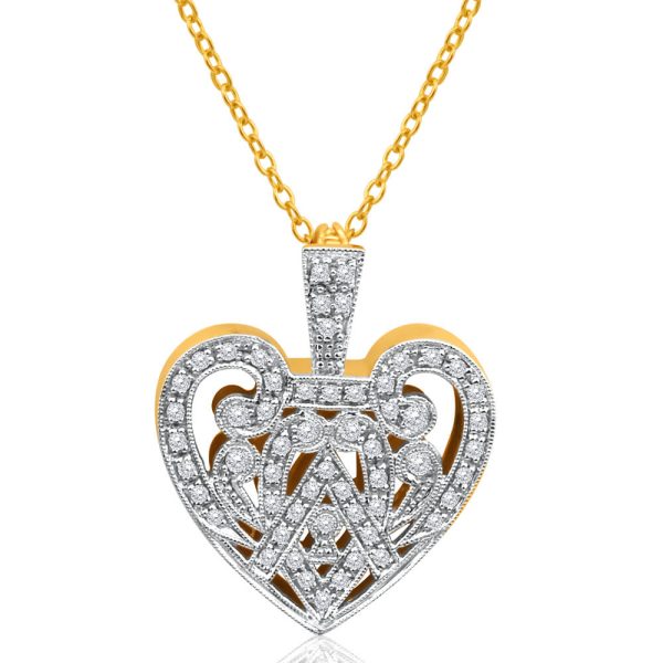 9ct Dazzling Yellow Gold Diamond Pendant Fashion