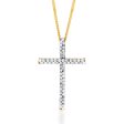 9ct Yellow Gold Silver Filled Cross with Crystals Stud Pendant Cheap