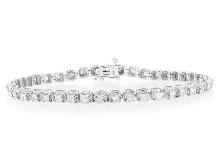 10ct White Gold 2 Carat Diamond Tennis Bracelet Online Hot Sale