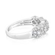 14ct White Gold 0.95 Carat Diamond Ring with 5 Round Brilliant Cut Diamonds Surrounded by Diamond Halos For Sale