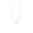 9ct Yellow Gold Silver Filled V Pendant With 45cm Chain on Sale