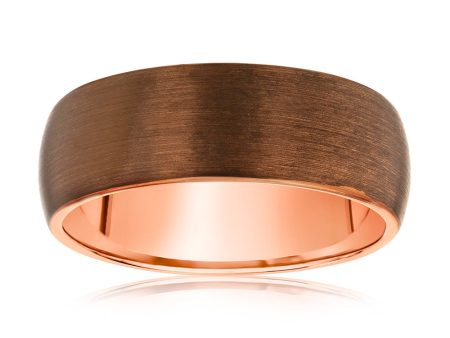 Chocolate 8mm Tungsten Ring Hot on Sale