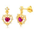 Gold Plated Sterling Silver Created Ruby Drop Earrings Supply