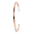 Emporio Armani Rose Gold Plated Sterling Silver CZ Cuff Bangle Fashion