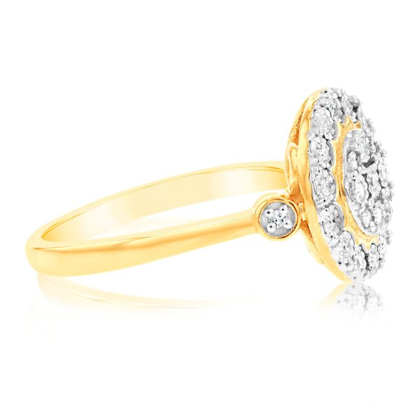 9ct Yellow Gold 0.15 Carat Diamond Ring with 25 Diamonds Online Hot Sale