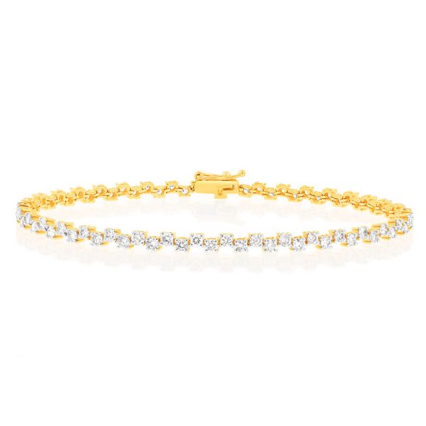 2 Carat Diamond Tennis Bracelet in 10ct Yellow Gold Supply