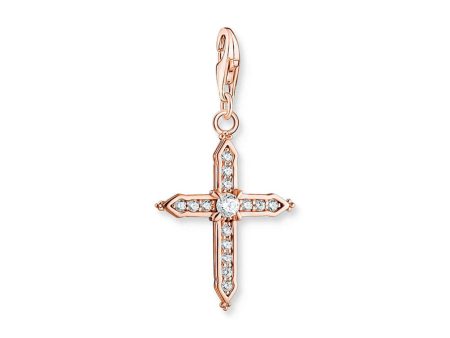 Thomas Sabo Sterling Silver Rose Gold Plated Charm Club Cross Charm Online