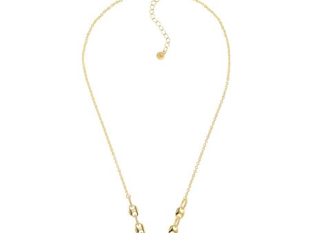 Emporio Armani Gold Plated Brass Sentimental CZ Pendant With Chain Online Hot Sale