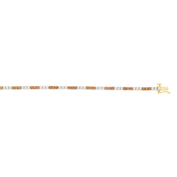 14ct Gold Plated Sterling Silver 19cm Bracelet with 1 4 Carat of White and Australian Champagne Diamonds Online Hot Sale